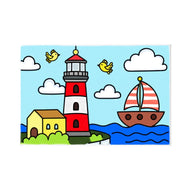 Ready to Paint Canvas Kit Lighthouse 6x9 Inch for Kids Age 5+