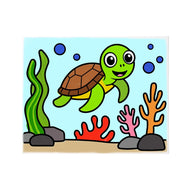 Ready to Paint Canvas Kit Turtle 8x10 Inch for Kids Age 5+