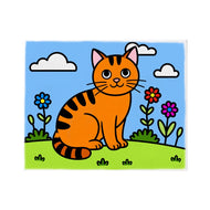 Ready to Paint Canvas Kit Cat 8x10 Inch for Kids Age 5+