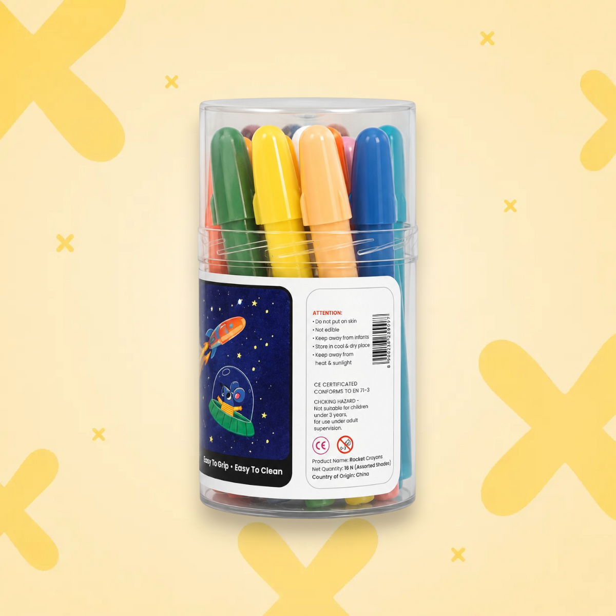 Apolix Rocket Crayons 16 Colours | Water Soluble Wax Crayons