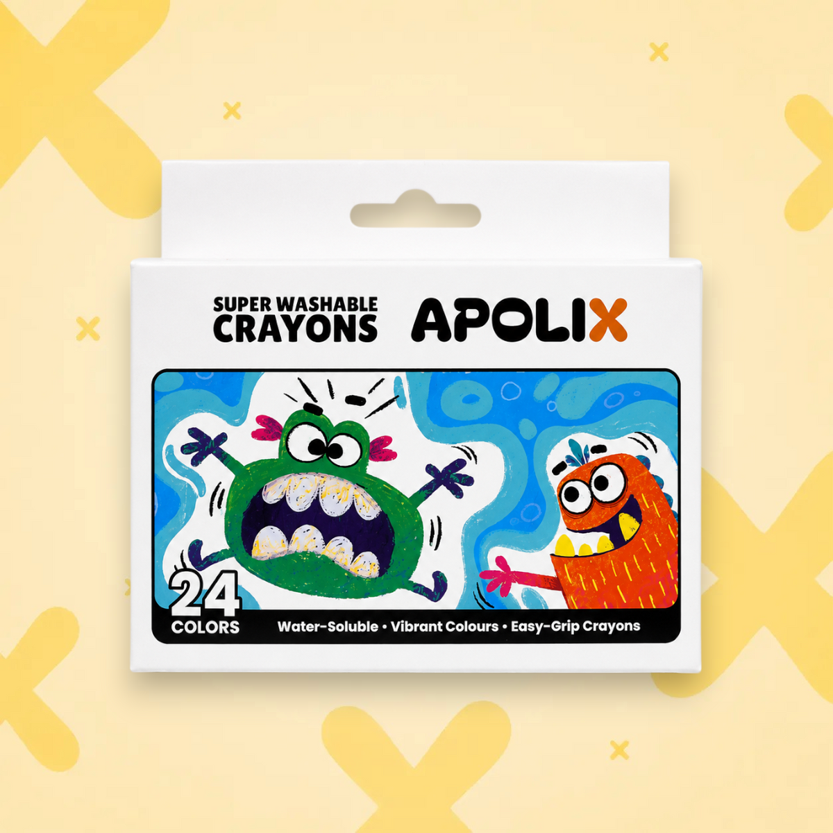 Apolix Super Washable Crayons 24 Colours | Kids Crayons