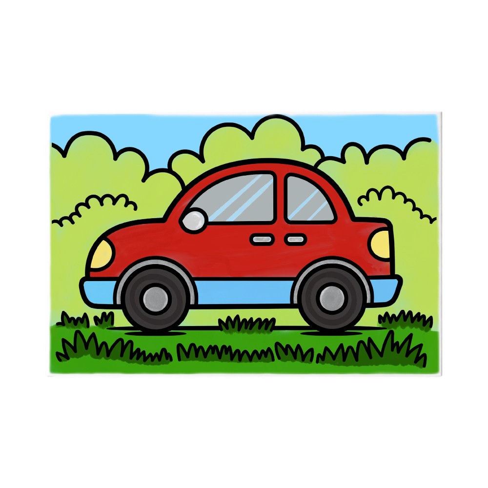 Ready to Paint Canvas Kit - Car - 6x9 Inch