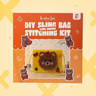Love Brown Sling Bag Stitching Kit | DIY Craft Kit for Kids Age 6+