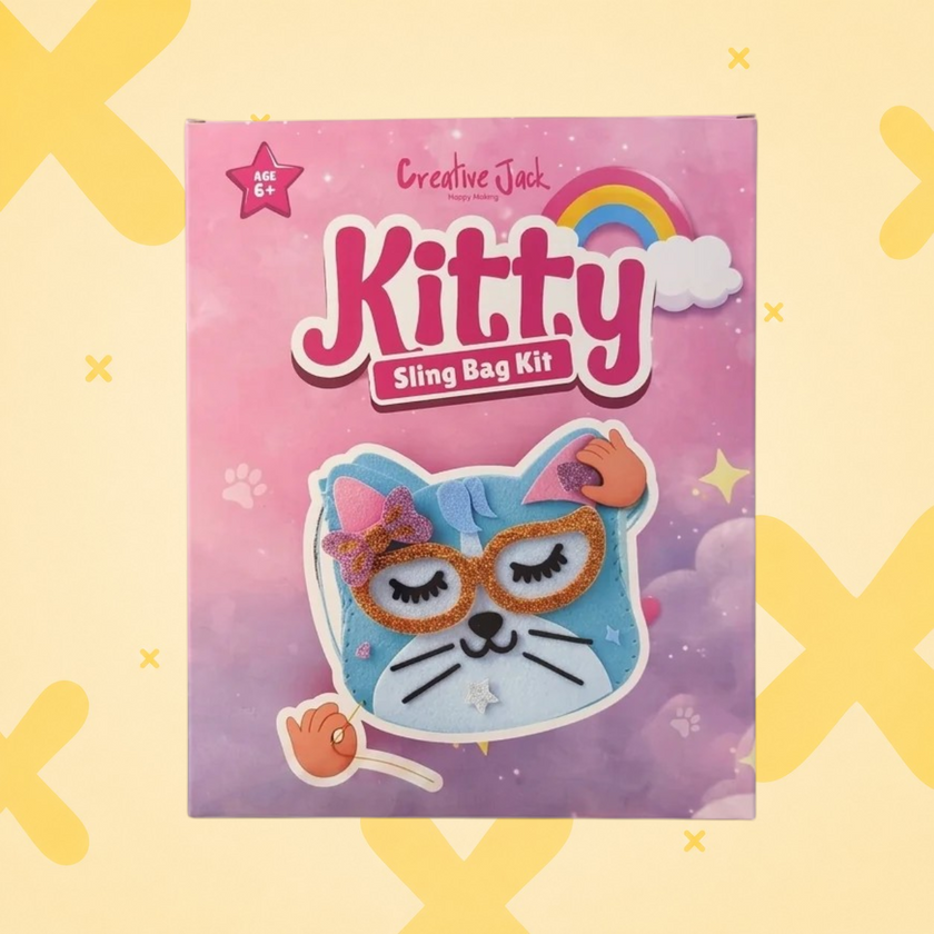 Kitty Sling Bag DIY Kit | DIY Craft Kit for Kids Age 6+