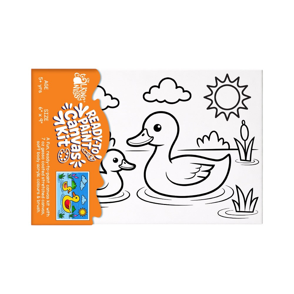 Ready to Paint Canvas Kit Duck 6x9 Inch for Kids Age 5+