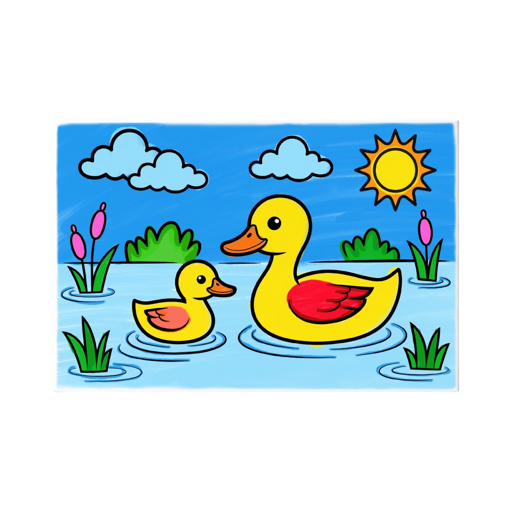 Ready to Paint Canvas Kit Duck 6x9 Inch for Kids Age 5+