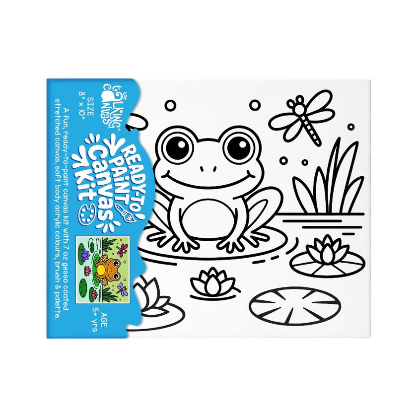 Ready to Paint Canvas Kit Frog 8x10 Inch for Kids Age 5+