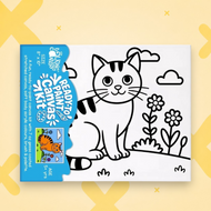 Ready to Paint Canvas Kit Cat 8x10 Inch | Kids Art Age 5+