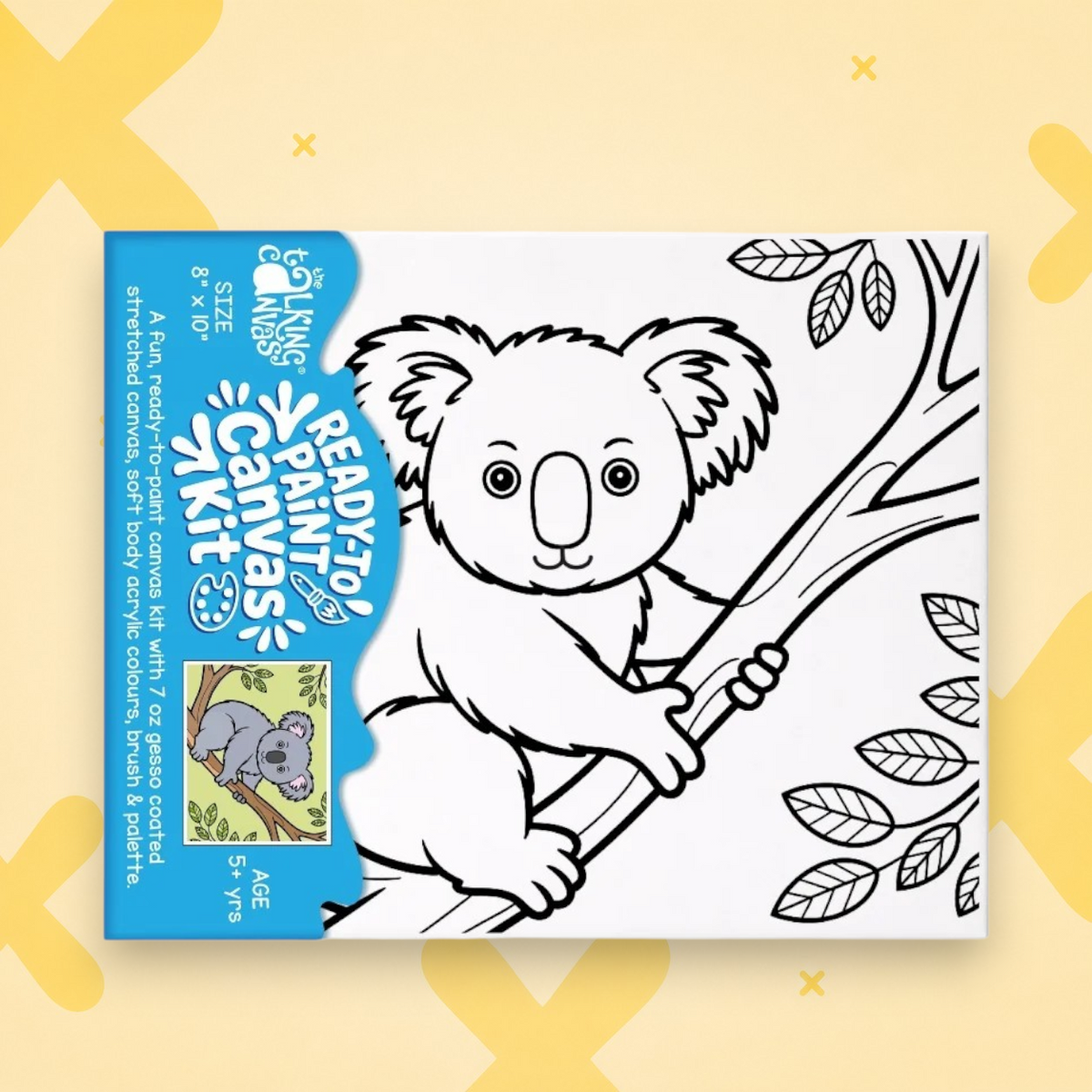 Ready to Paint Canvas Kit Koala 8x10 Inch | Kids Art Age 5+