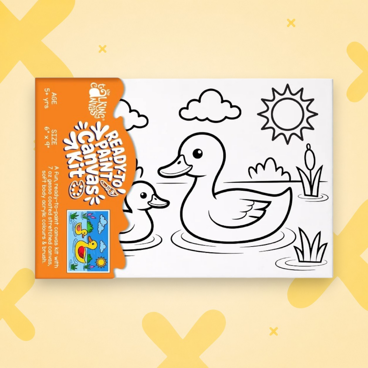 Ready to Paint Canvas Kit Duck 6x9 | Kids Art Age 5+