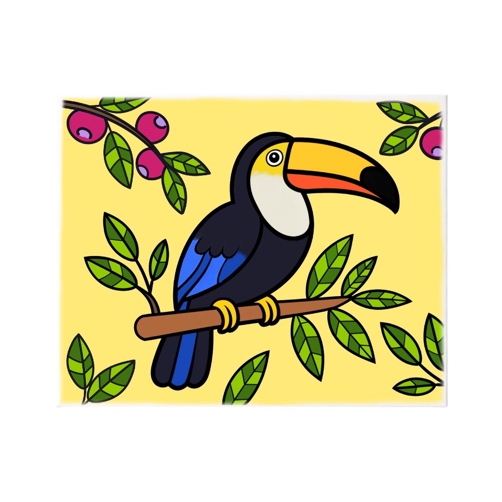 Ready to Paint Canvas Kit Toucan 8x10 Inch for Kids Age 5+