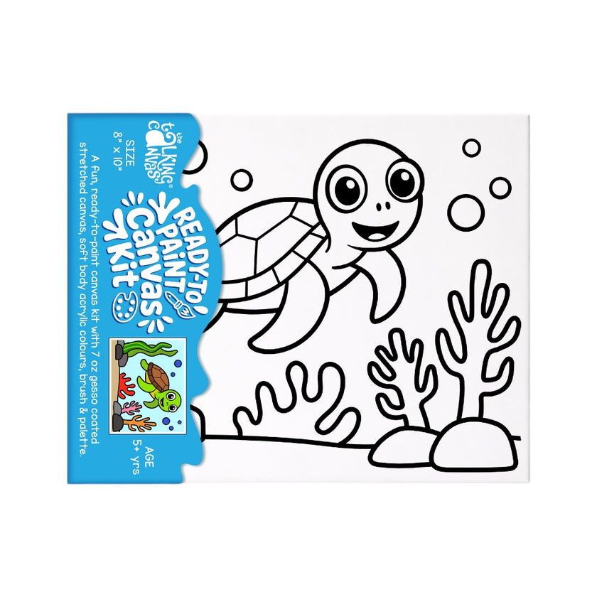 Ready to Paint Canvas Kit Turtle 8x10 Inch for Kids Age 5+