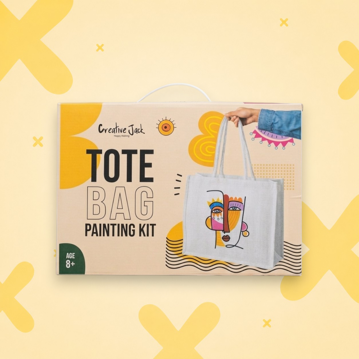 Tote Bag Painting Kit - Abstract Lady |  DIY Fabric Art for Kids, Teens and Adults