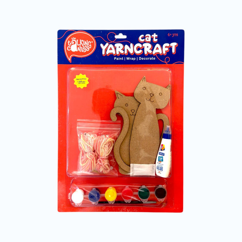 Cat YarnCraft Kit Paint Wrap Decorate Craft Kit for Kids 4+