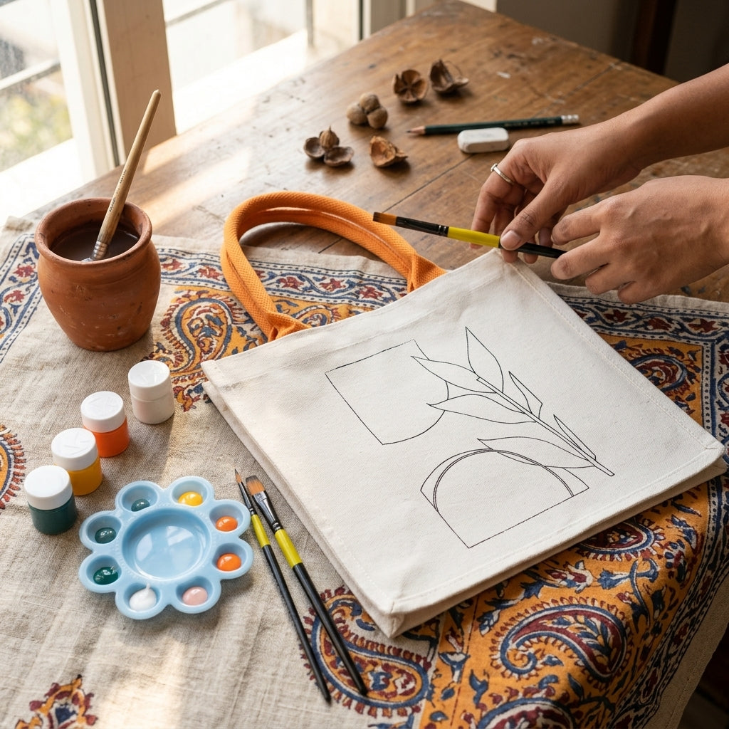 Tote Bag Painting Kit - Boho Abstract