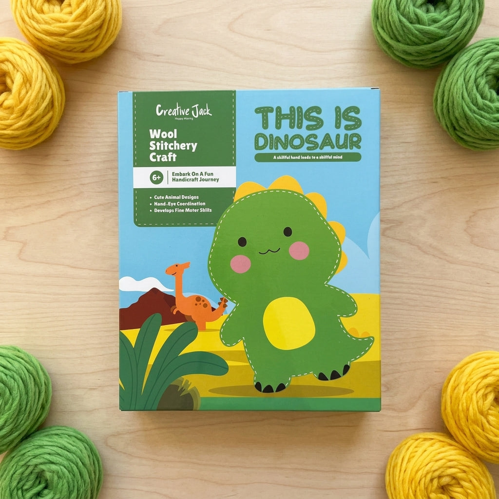 This is Dinosaur Wool Stitchery DIY Kit