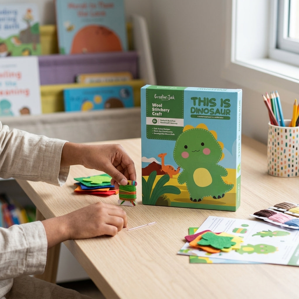 This is Dinosaur Wool Stitchery DIY Kit