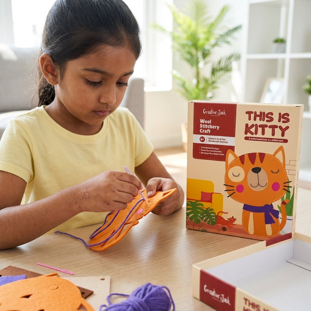 This is Kitty Wool Stitchery DIY Kit