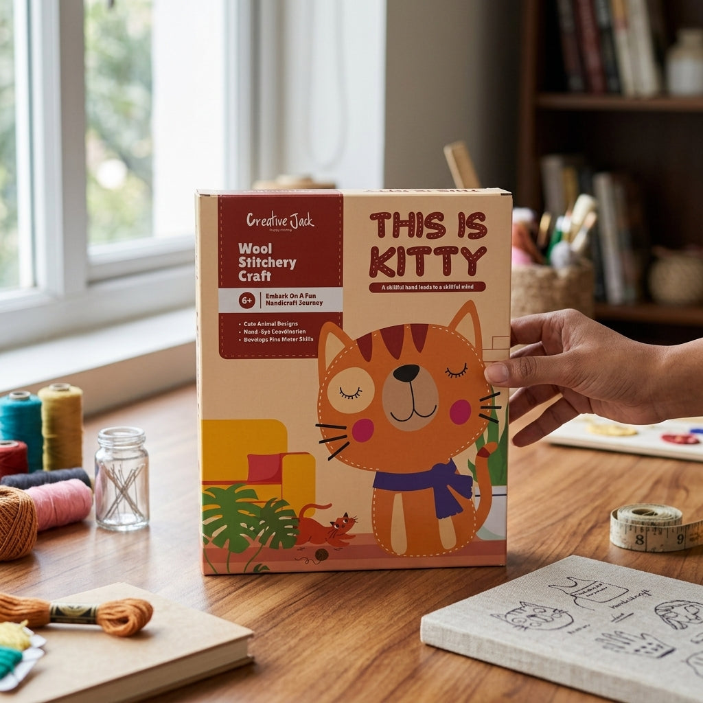 This is Kitty Wool Stitchery DIY Kit