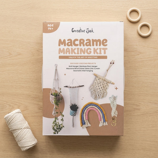 Macrame Knotting Kit for Teens & Adults | DIY Art Kit Age 14+
