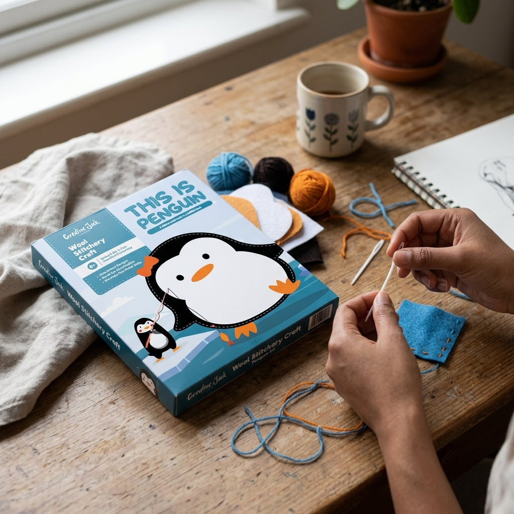 This is Penguin Wool Stitchery DIY Kit