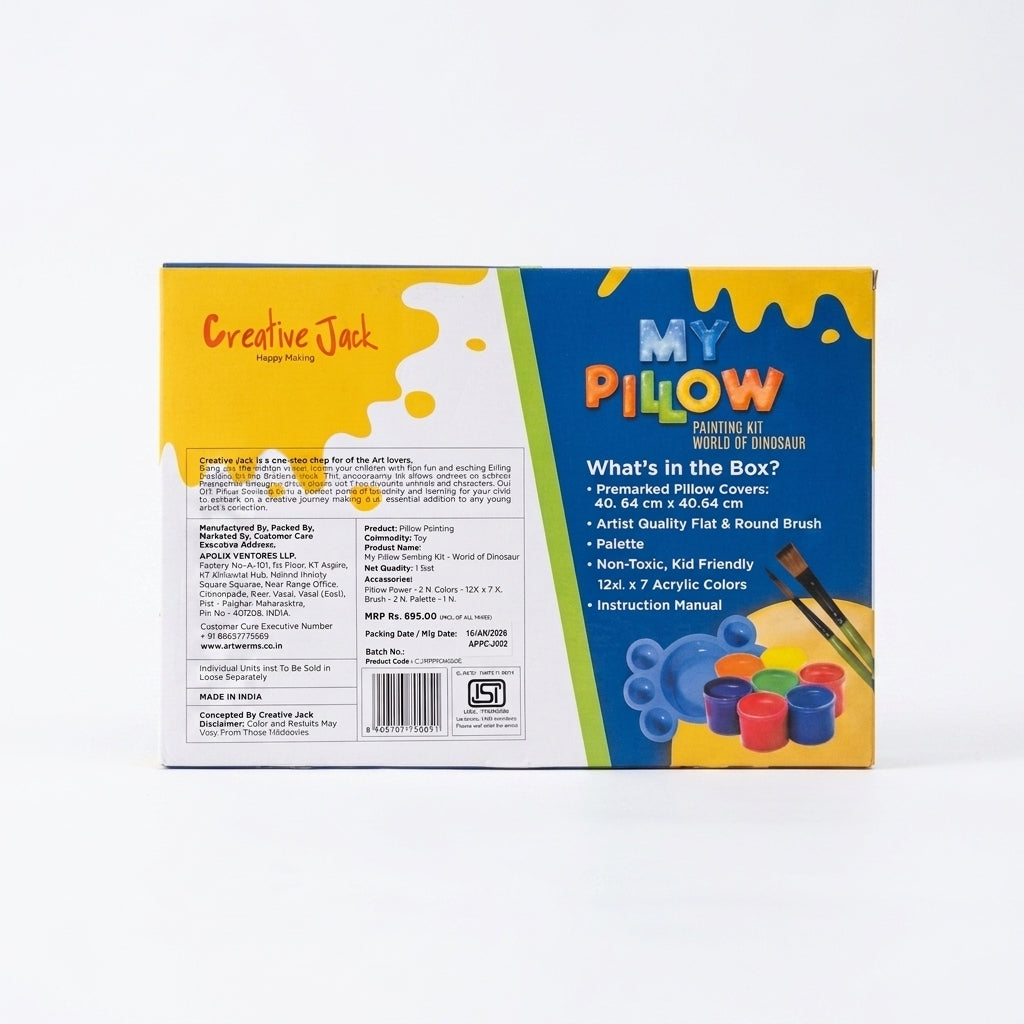 My Pillow Painting Kit - World of Dinosaur