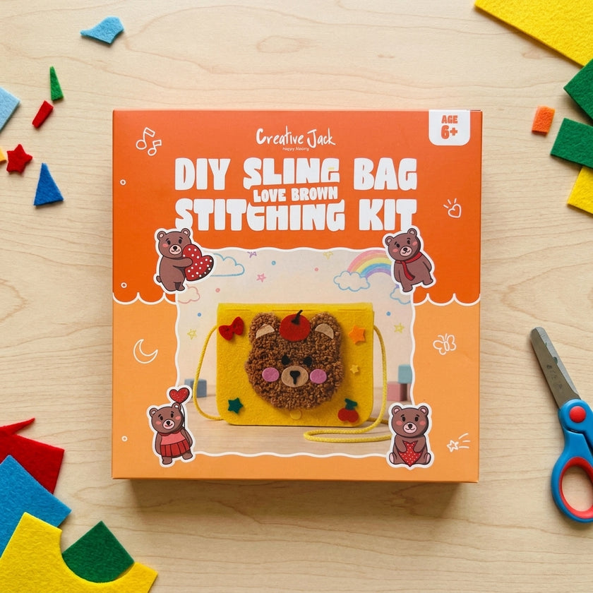 Love Brown Sling Bag Stitching Kit