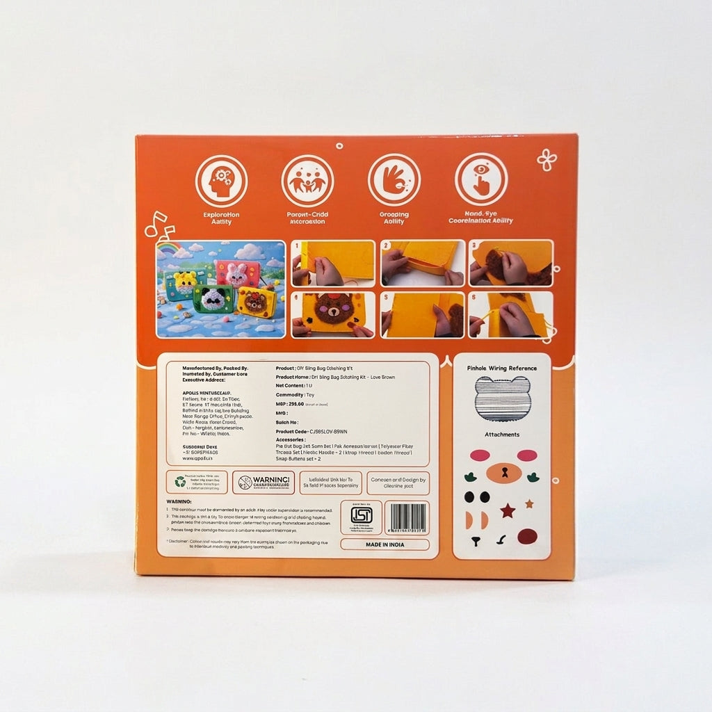 Love Brown Sling Bag Stitching Kit