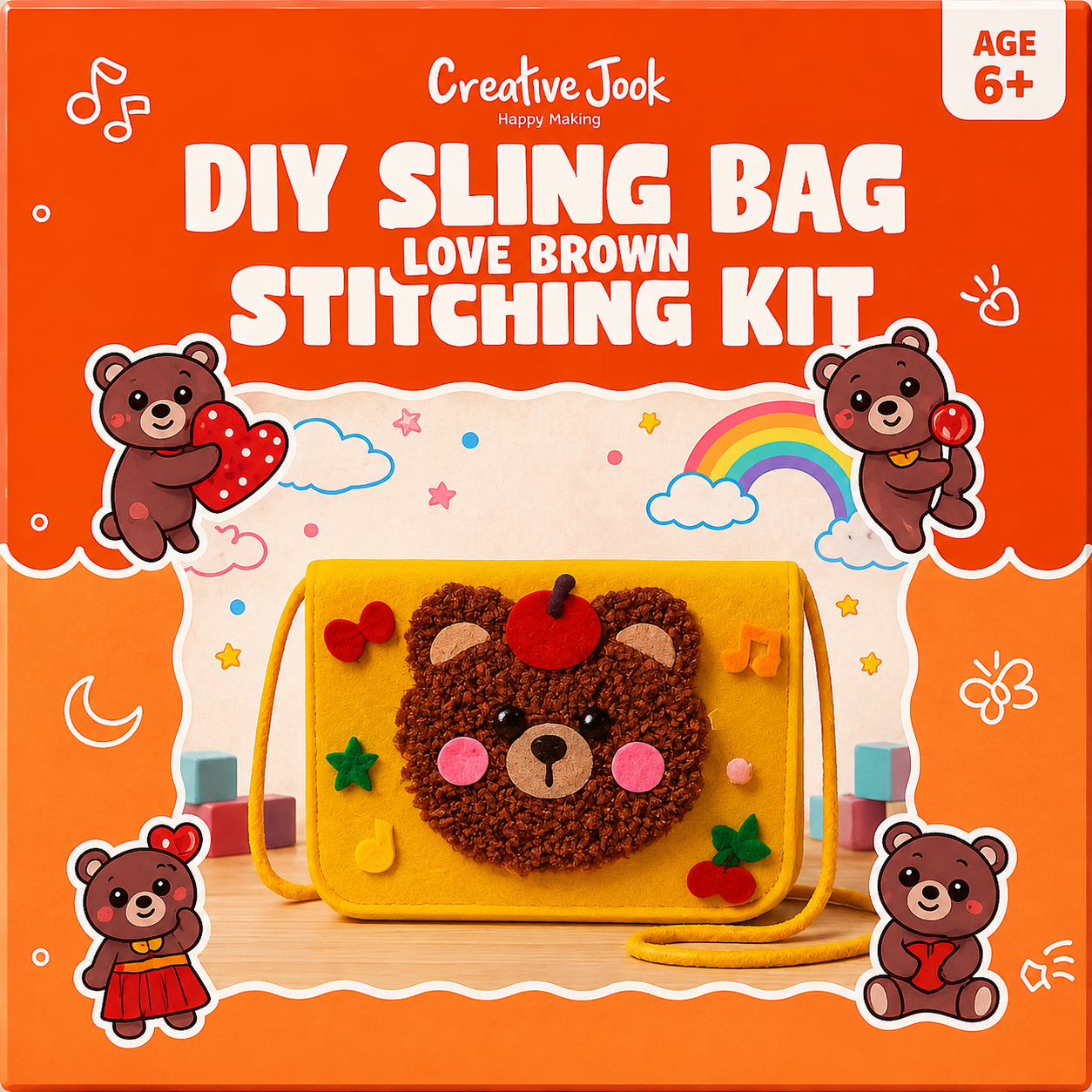 Love Brown Sling Bag Stitching Kit
