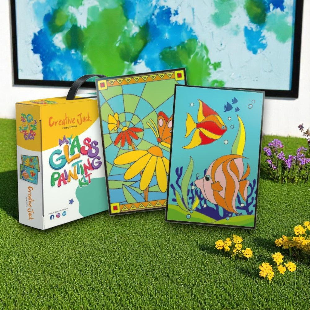 My Glass Painting Kit - Kids 6+ Age - Fish & Butterfly