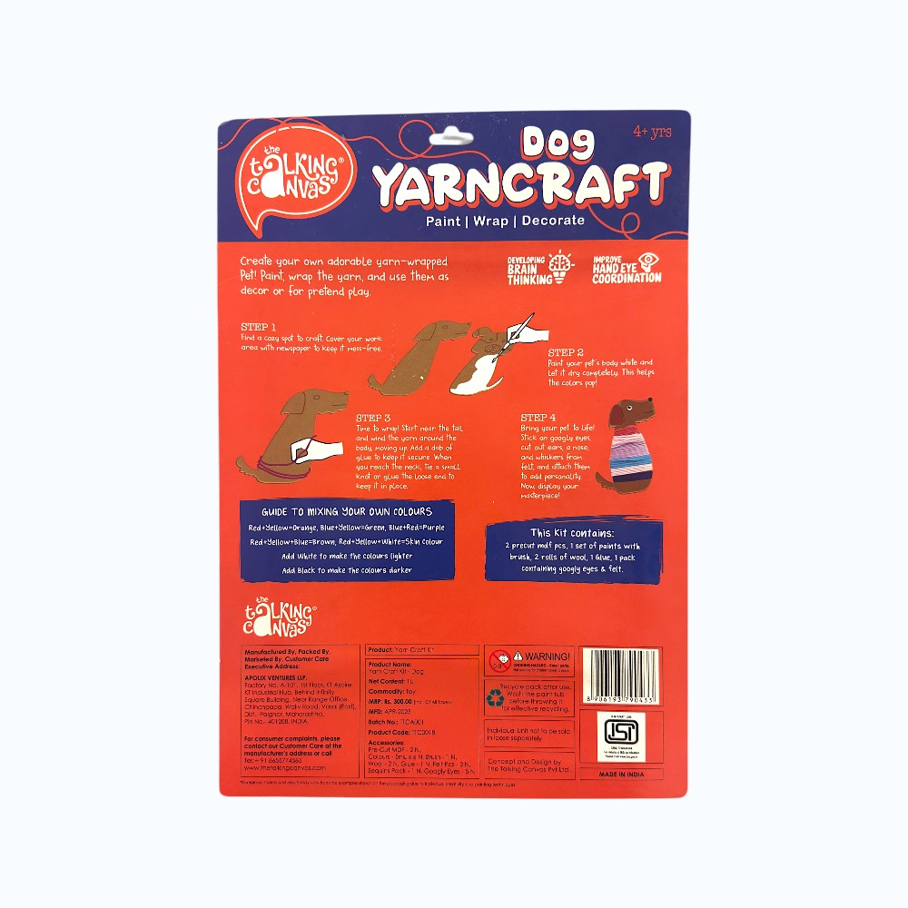 Dog YarnCraft Kit Paint Wrap Decorate Craft Kit