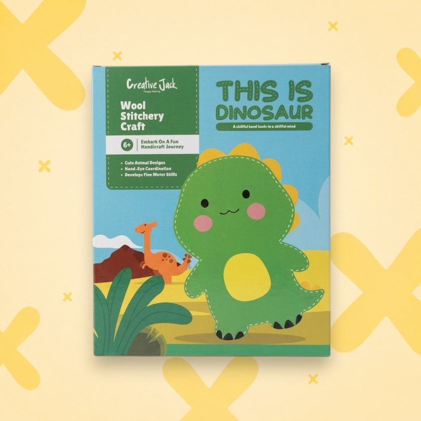 This is Dinosaur Wool Stitchery DIY Kit | Kids Craft Kit Age 6+