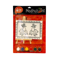 Madhubani Parrot Canvas Wall Art DIY Kit for Kids Age 4+