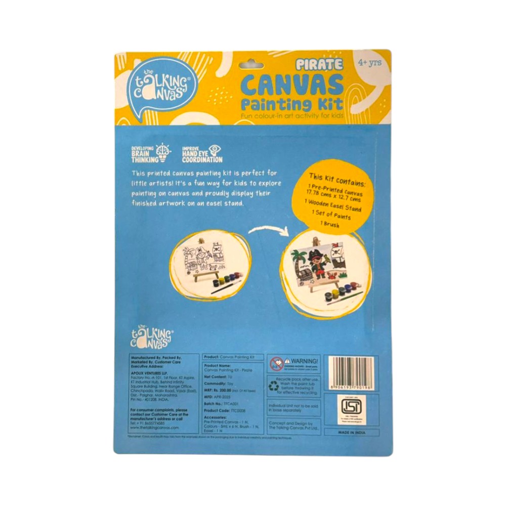 Pirate Canvas Painting Kit for Kids Age 4+