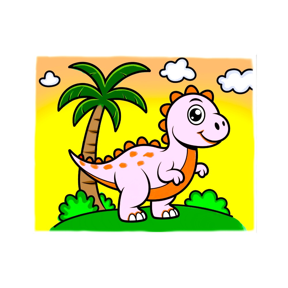 Ready to Paint Canvas Kit Dino 8x10 Inch for Kids Age 5+
