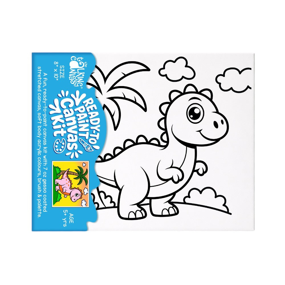 Ready to Paint Canvas Kit Dino 8x10 Inch for Kids Age 5+