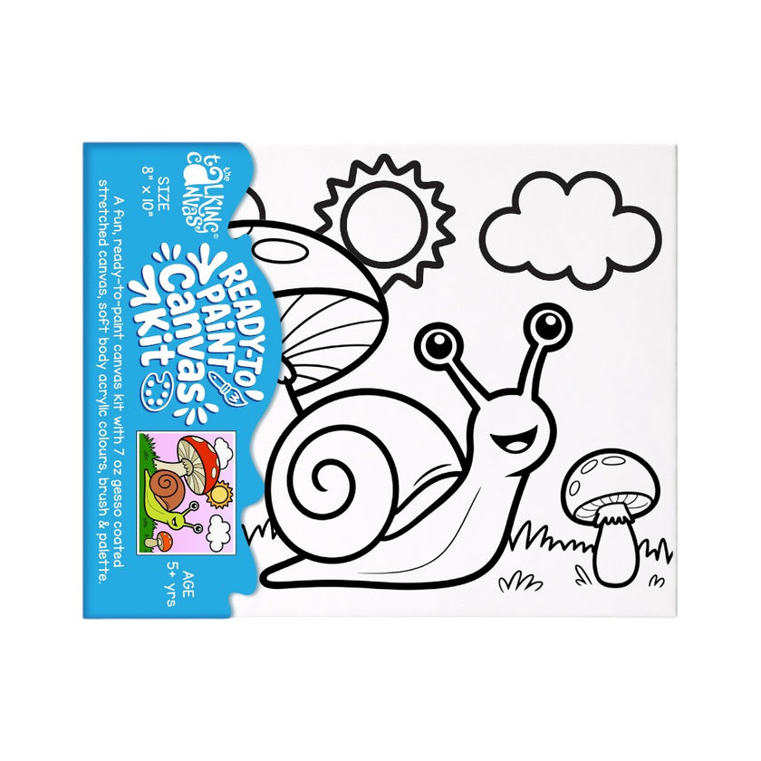 Ready to Paint Canvas Kit Snail 8x10 Inch for Kids Age 5+