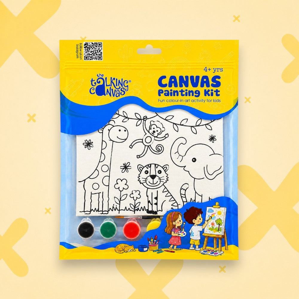 Jungle Canvas Painting Kit for Kids | Kids Art Kit | Age 4+