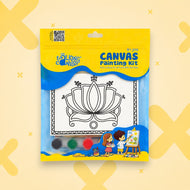 Madhubani Lotus Canvas Wall Art DIY Kit