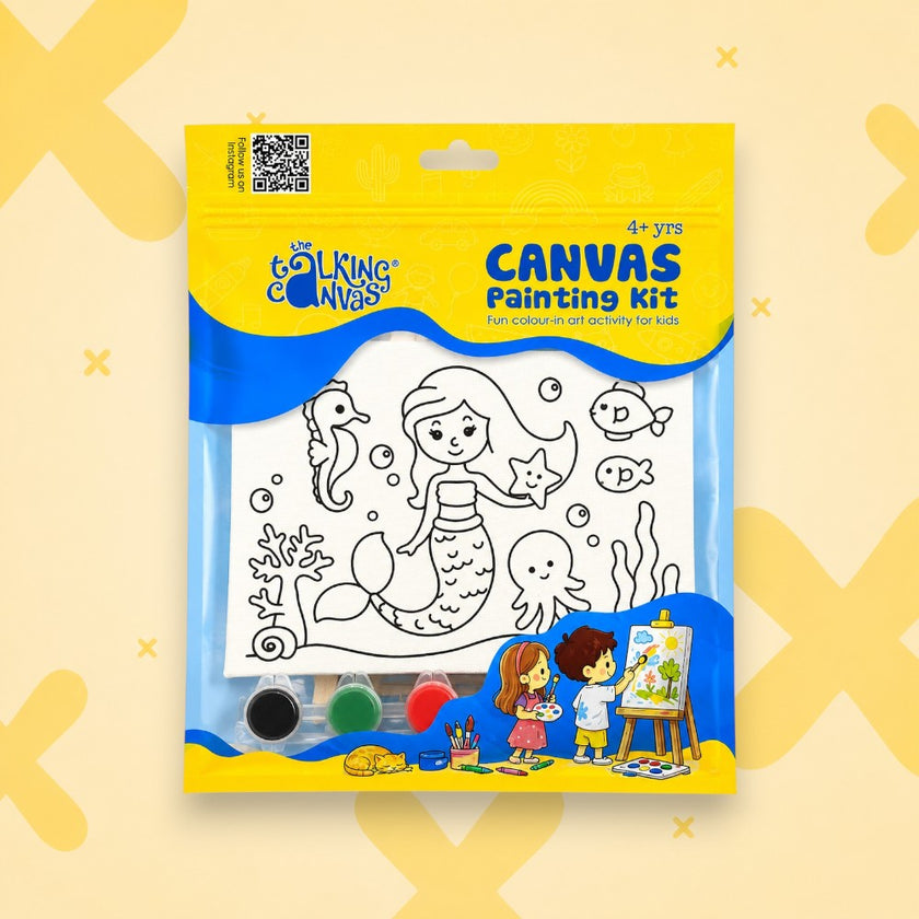 Mermaid Canvas Painting Kit for Kids | Canvas Art Set | Age 4+