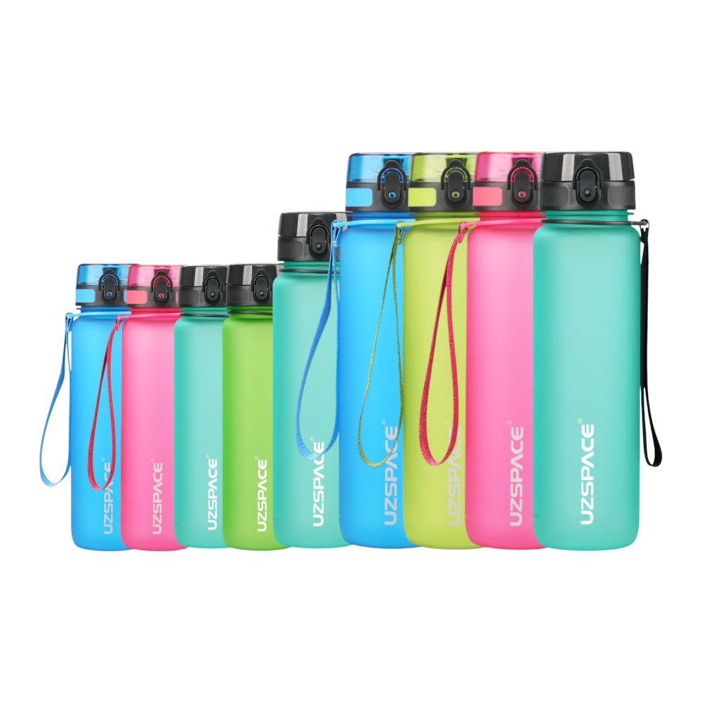 Uzspace Neon Frosted Tritan Water Bottle - 650ml, 800ml, 1000ml