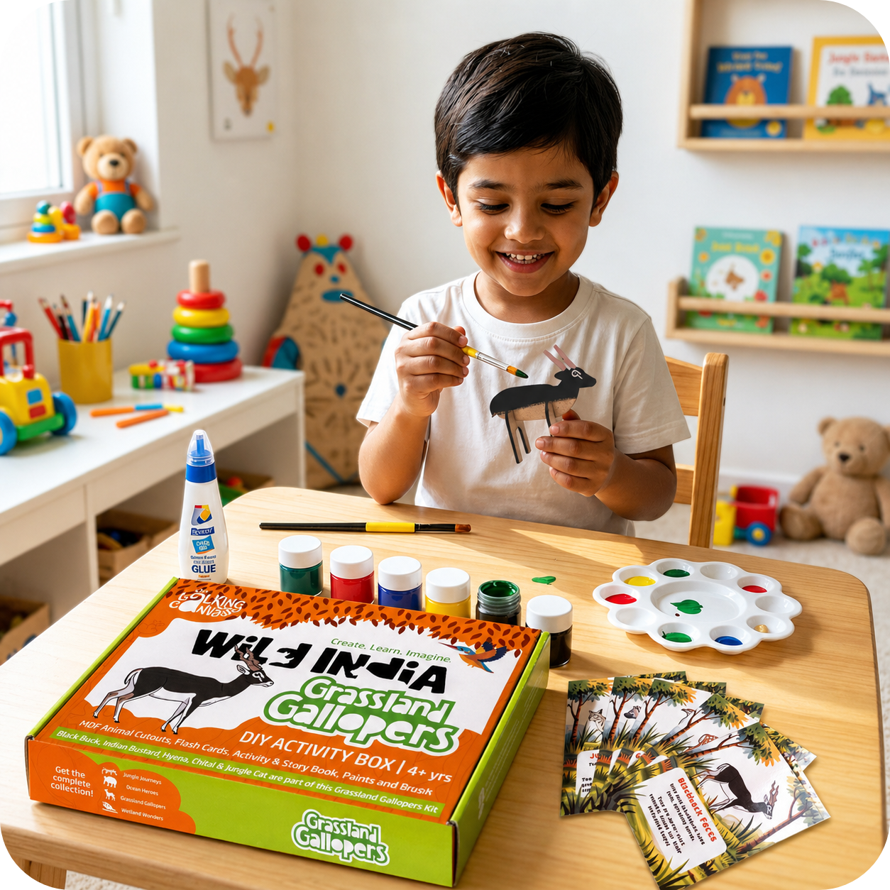Paint, Learn &amp; Explore Grassland Animals